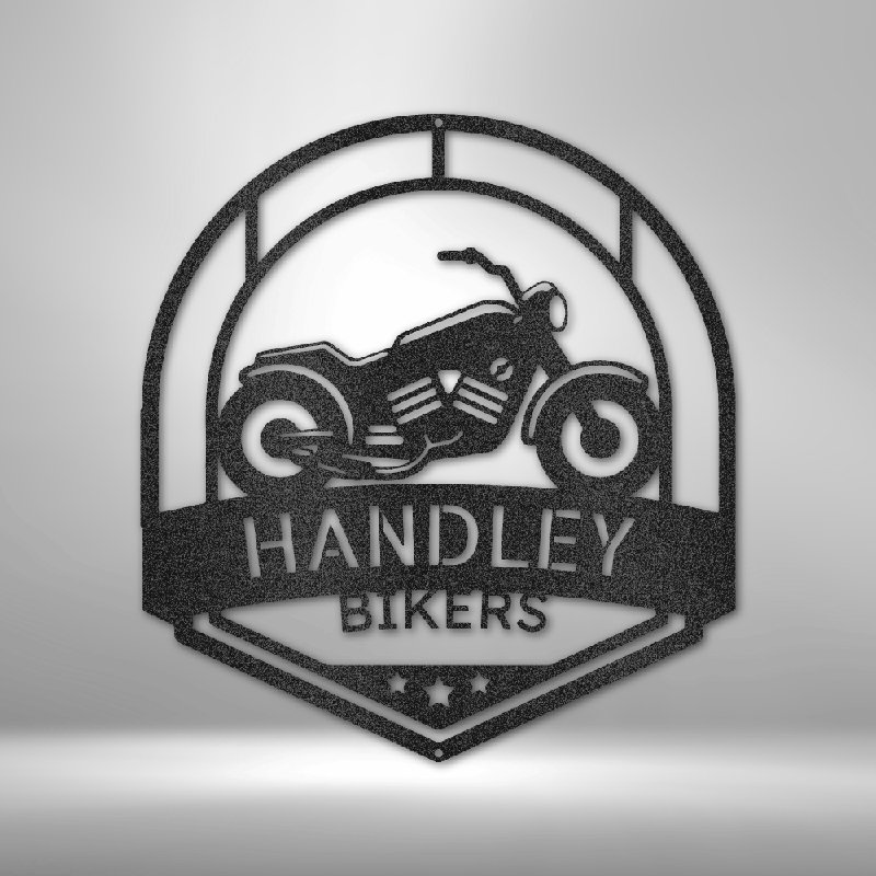 Décoration murale personnalisée en acier, monogramme Love to Ride, H 23 po x l 23,5 po x P 0,5 po, Oui, Noir