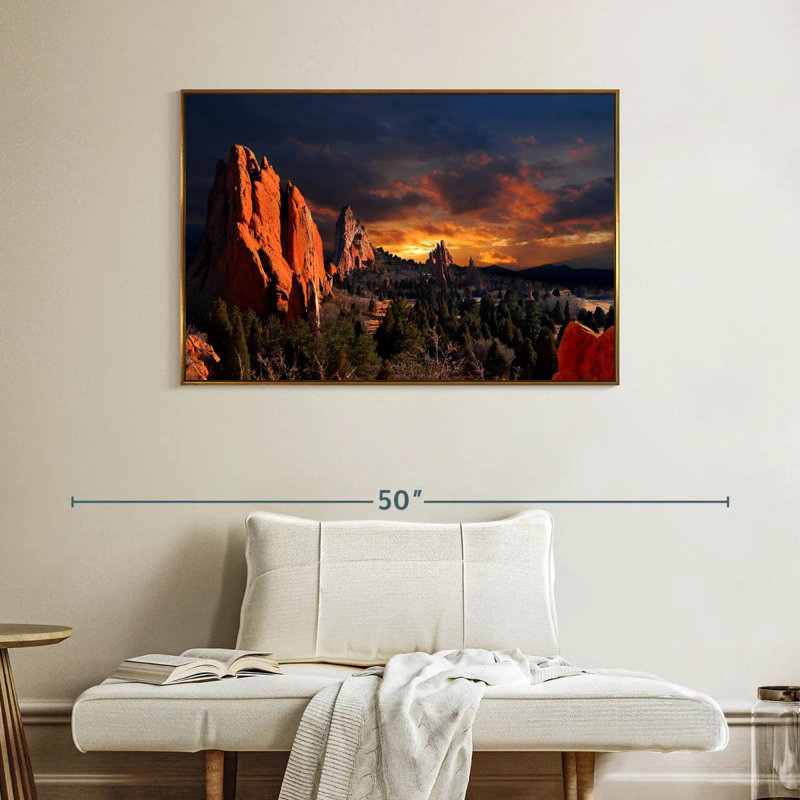 Jardin du crépuscule des dieux, Cadre flottant doré, 40 po x 27 po