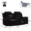 Ensemble de salon inclinable en velours côtelé avec porte-gobelet et haut-parleur Bluetooth Sizemore-121833003