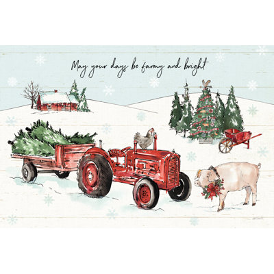 Holiday on the Farm I Farmy and Bright 1 Piece Wrapped Canvas Painting