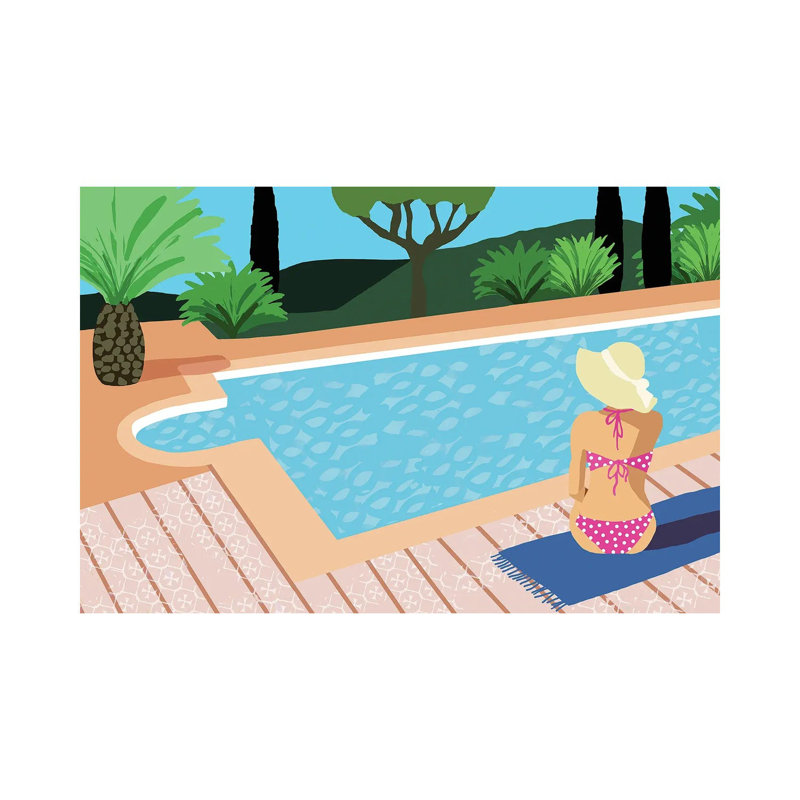 «Pool Days I» par Flora Kouta - Giclée sur toile tendue avec châssis, H 18 po x l 26 po x P 1,5 po