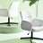 Upholstered Task Chair Cross Leg Vanity Chair Swivel Adjustable Height for Home Office-1901303521