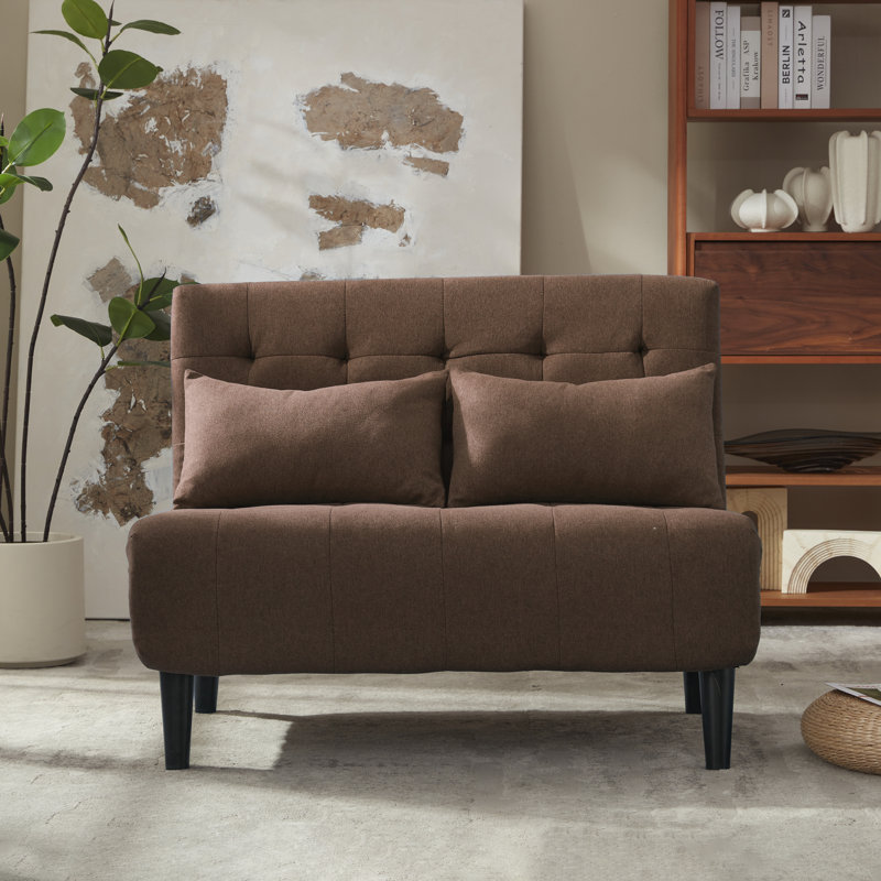 Upholstered Accent Chair, loveseat, Brown