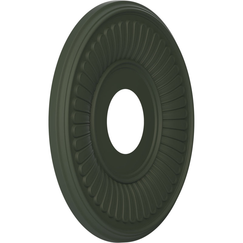 Médaillon de plafond Berkshire en PVC thermoformé, H 13 po x l 13 po x P 0,75 po, Vert club de chasse satiné UltraCover