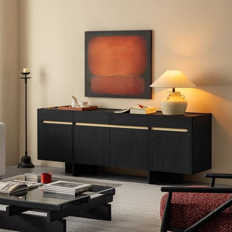 Buffet de luxe moderne à lumière simple, H 30,71 po x l 78,74 po x P 17,13 po