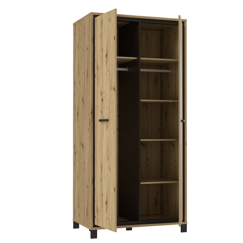 Charleen 2 Door Manufactured Wood Wardrobe