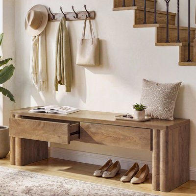 Banc de 55 po avec 2 tiroirs de rangement
