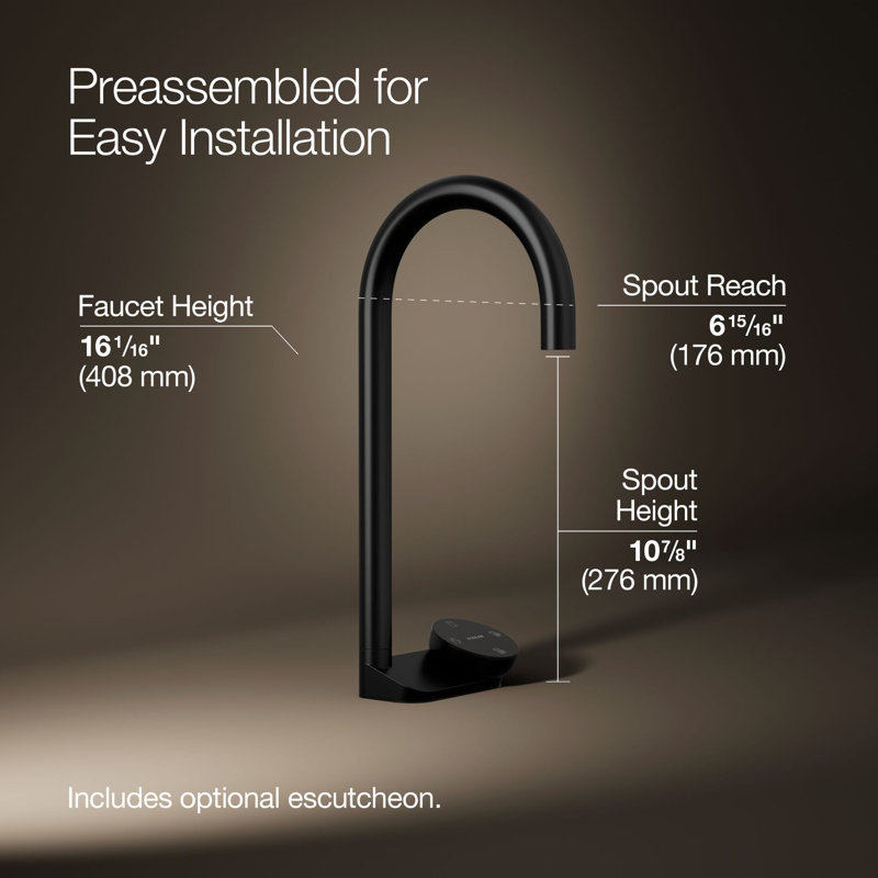 Aquifer4-In-1 Tall Arc Beverage Faucet, Matte Black