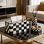 Elegant Tissue Box Cover For Home Decor, Hand-Painted Black And White Checkered Pattern, Decorative Holder For Standard Tissue Boxes