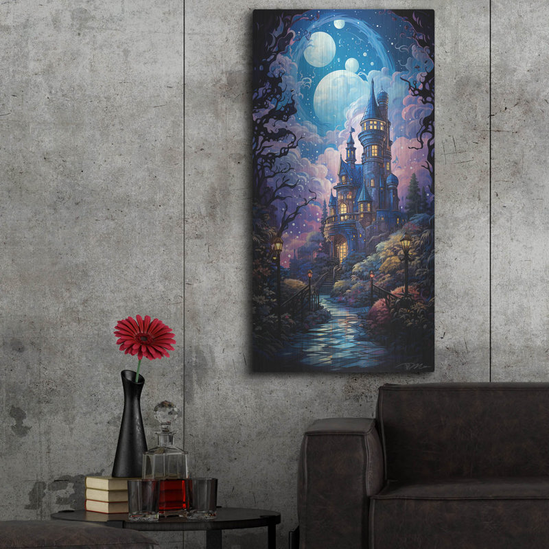 Art mural en métal Winston Porter «Enchanted Castle 3» par Momart, H 48 po x l 24 po