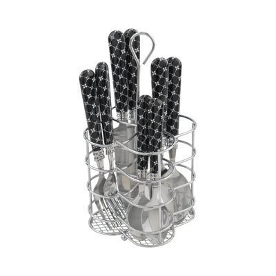 French Home Bistro 16-piece Stainless Steel Flatware Set, Service For 4, Abstract Butterfly
