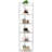 6-Tier  White Corner Bookshelf Storage Shelf