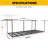 8ft x 3ft Overhead Garage Storage Rack - Adjustable Ceiling Mounted Garage Ceiling Storage, 600LBS Weight Capacity, 22"-42" Dropdown, Grid Design Prevents Small Items from Falling, Hammertone Black