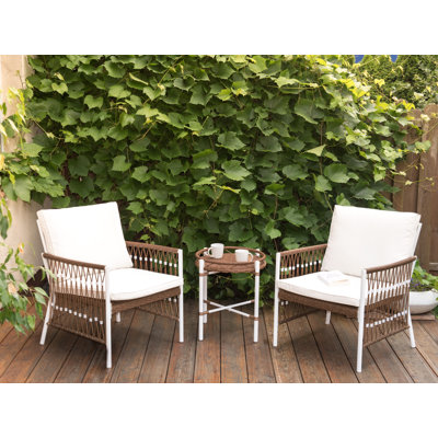 Aveneet Wicker 2 - Person Garden Lounge Set with Cushions
