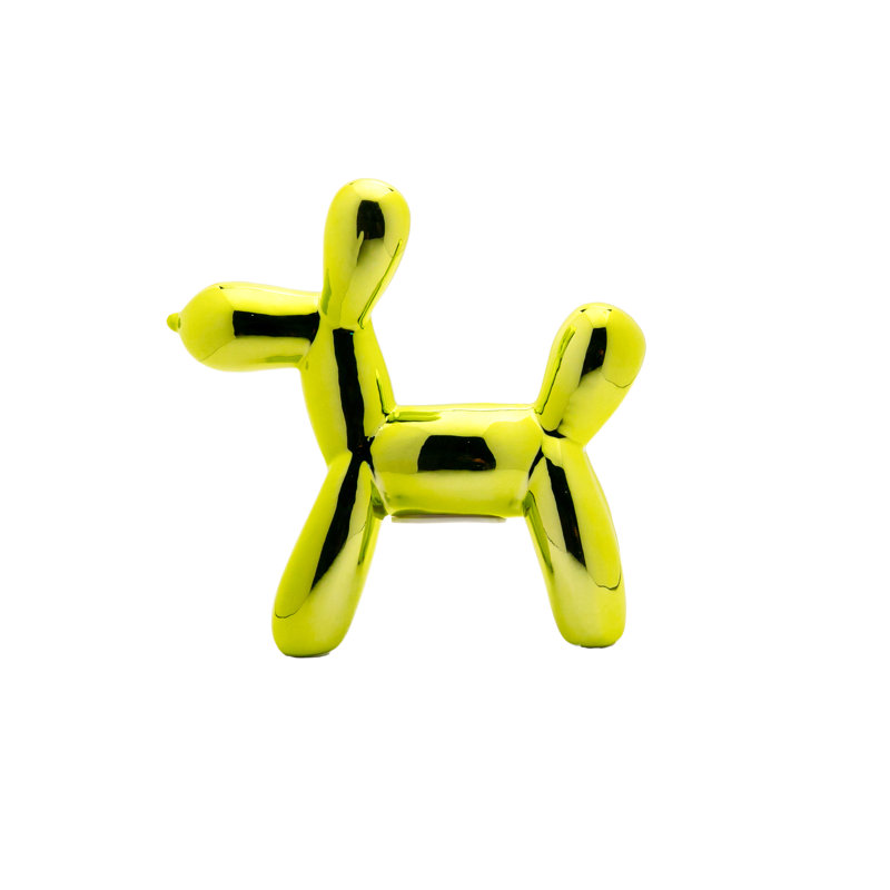 Plus Ceramic Dog Piggy Bank, 7.5" H x 2" W x 7.5" D, Lime