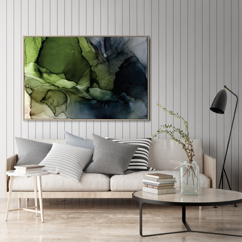 Crisp by Fern Siebler - Painting on Canvas, Black Floater Frame, 52.5 cm H x 77.5 cm W x 4 cm D