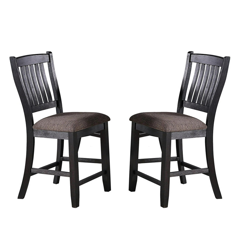 Set of 2 Fabric Upholstered High Chairs