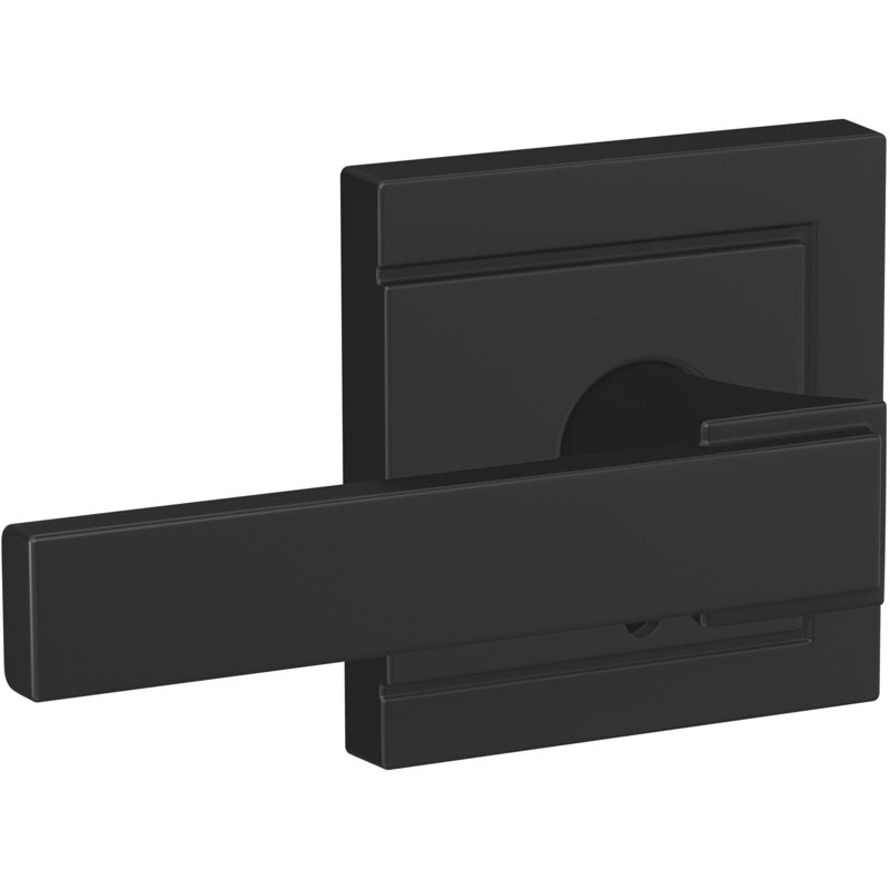Custom Northbrook Hall-Closet and Bed-Bath Lever with Upland Trim, Matte Black