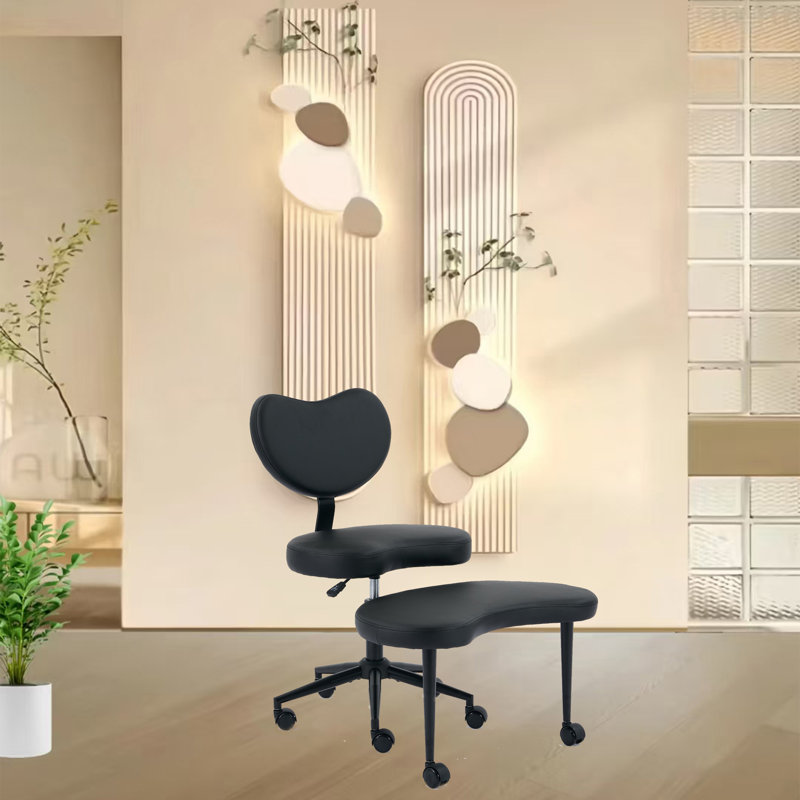 Meditation Chair Plus, Cross Legged Chair with Wheels, ADHD Chair, Criss Cross Desk Chair with Lumbar Support and Adjustable Stool, Flexible Design for Fidgety Sitters