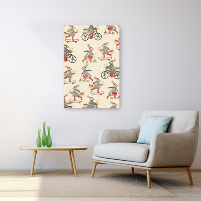 Reproduction d'art mural fantaisiste de lapins de Pâques fantaisistes