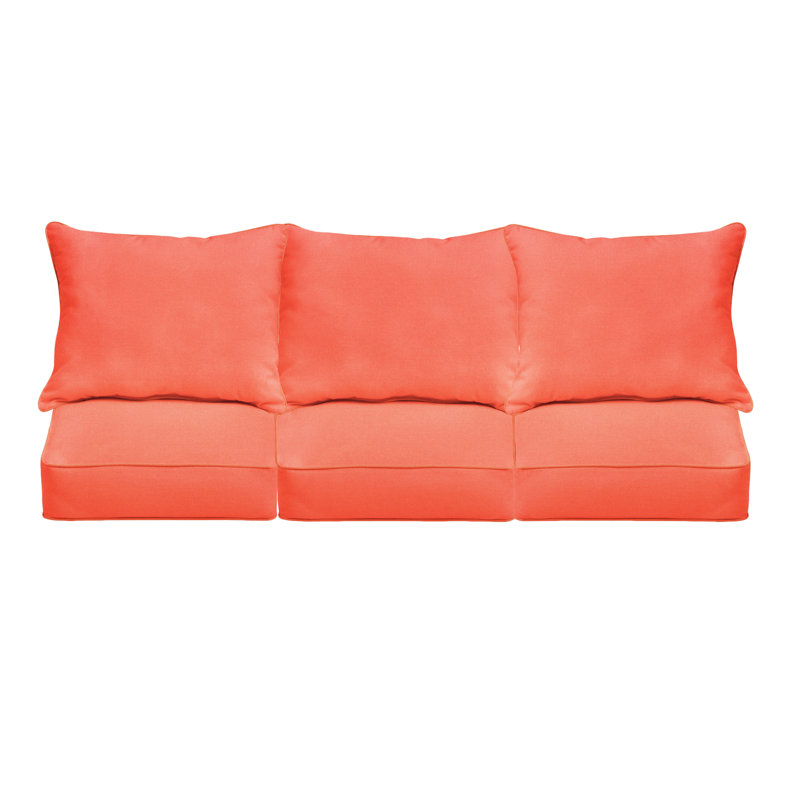 Sunbrella Outdoor Deep Seating Sofa Pillow and Cushion Set, 23 in W x 27 in D x 5 in H, Sunbrella - Canvas Melon