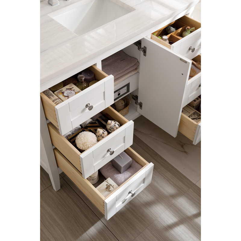 Palisades 48'' W Single Bathroom Vanity Base, Bright White