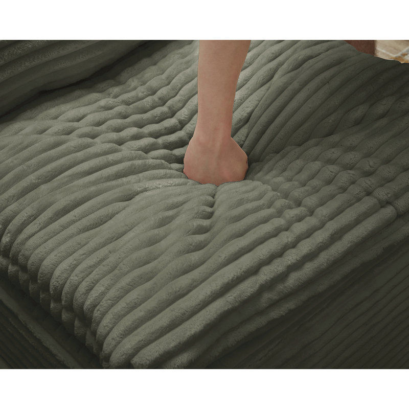 Canapé-lit modulaire multifonctionnel avec méridienne indépendante, convertible en très grand lit, siège profond et revêtement en velours côtelé moelleux.