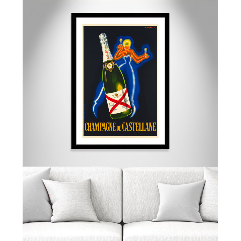 «Brickhill Champagne De Castellane», affiche vintage encadrée
