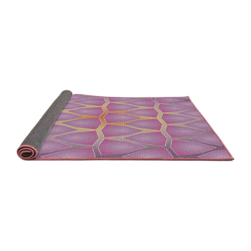 Tapis rose à motif géométrique Koepke, Carré 6 pi