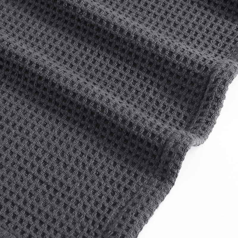 Waffleweave 100% Cotton Blanket, King, Charcoal