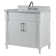 36” Single Vanity Set With White Carrara Marble Top and Mirror