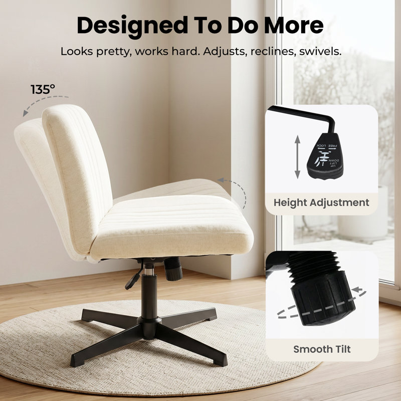 Chaise de bureau Taneha, Beige