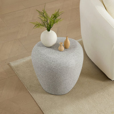 19.29 Inch Irregular Fibreglass Side Table – Durable, Scratch-Resistant & Waterproof End Table For Living Room,Apartment,Office
