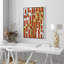Abstrait géométrique rectangulaire, formes oranges encadrées, impression sur toile-109881805-109881806