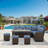 7 Piece  Wicker Patio Dining Set  9-Seat  Outdoor Sectional Cushions Sofa With Ottomans & Dining Table Porch Backyard Garden-782231618