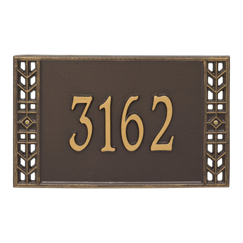Boston Personalized Standard 1-Line Wall Address Plaque, Bronze/Gold, Yes