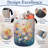 Spring Flower Laundry Hamper With Handle,Foldable Oxford Cloth Daisy Floral Laundry Basket Clothes Storage Basket For Laundry Room/Bedroom/Bathroom