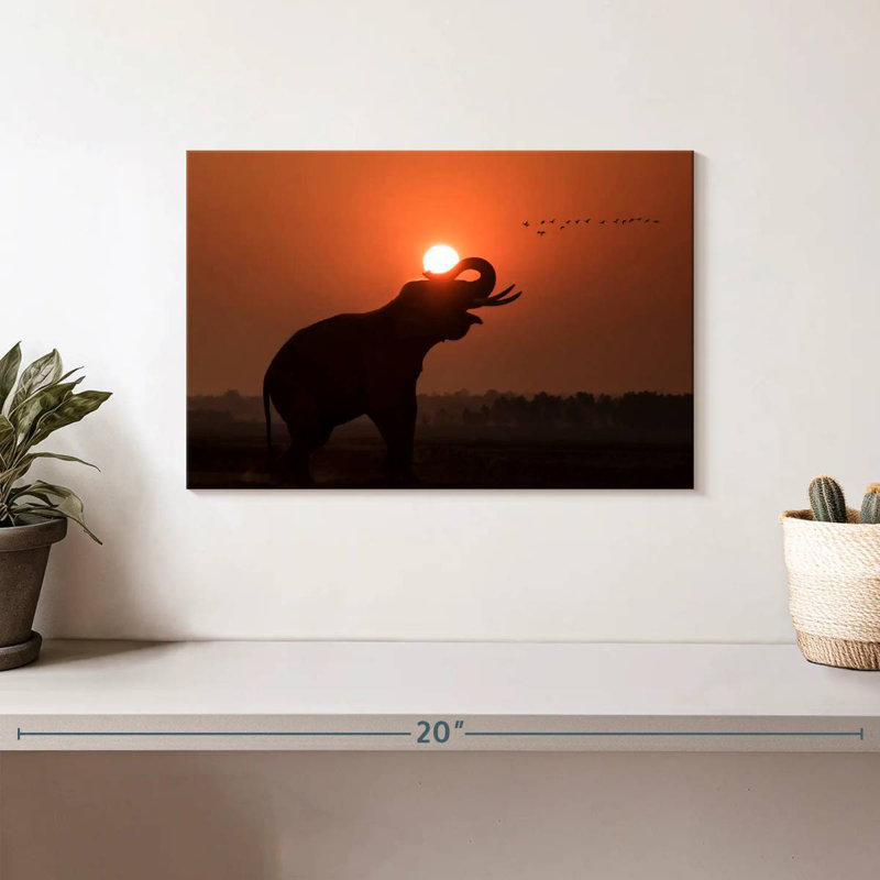 Elephant Call Silhouette, 8" H x 12" W