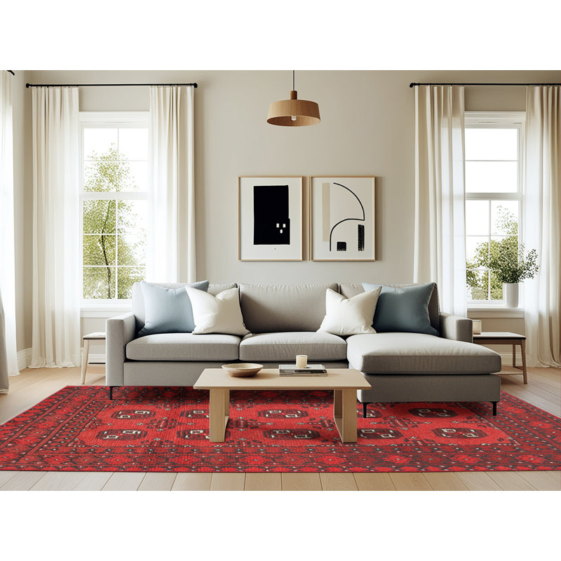 Tapis rouge à motif sud-ouest, Rectangle 6 pi x 9 pi