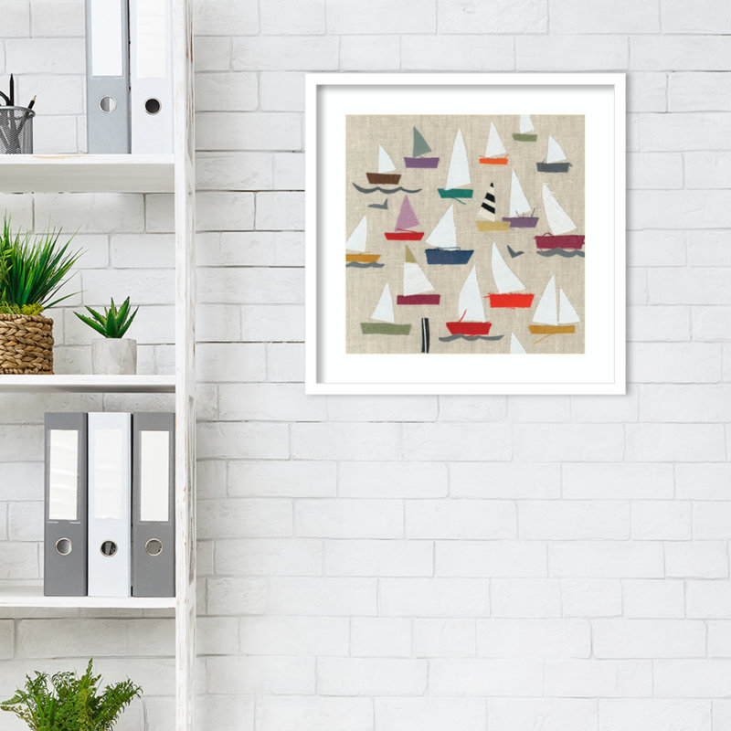 Montier Plain Sailing Framed on Paper by Jenny Frean Print, White, 21" H x 21" W x 1" D