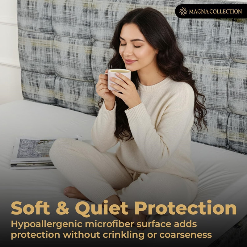 Waterproof Mattress Protector – Soft, Super Absorbent, Non-Slip and Non-Allergenic – Machine Washable Mattress Cover Fits up to 30cm Deep