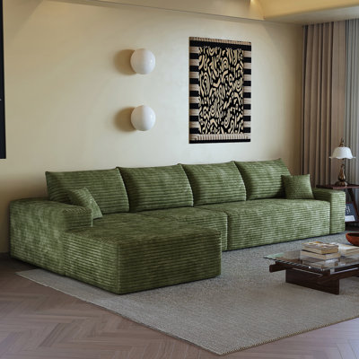Canapé modulaire en L avec méridienne orientée à gauche, canapé rembourré pour la chambre à coucher du salon