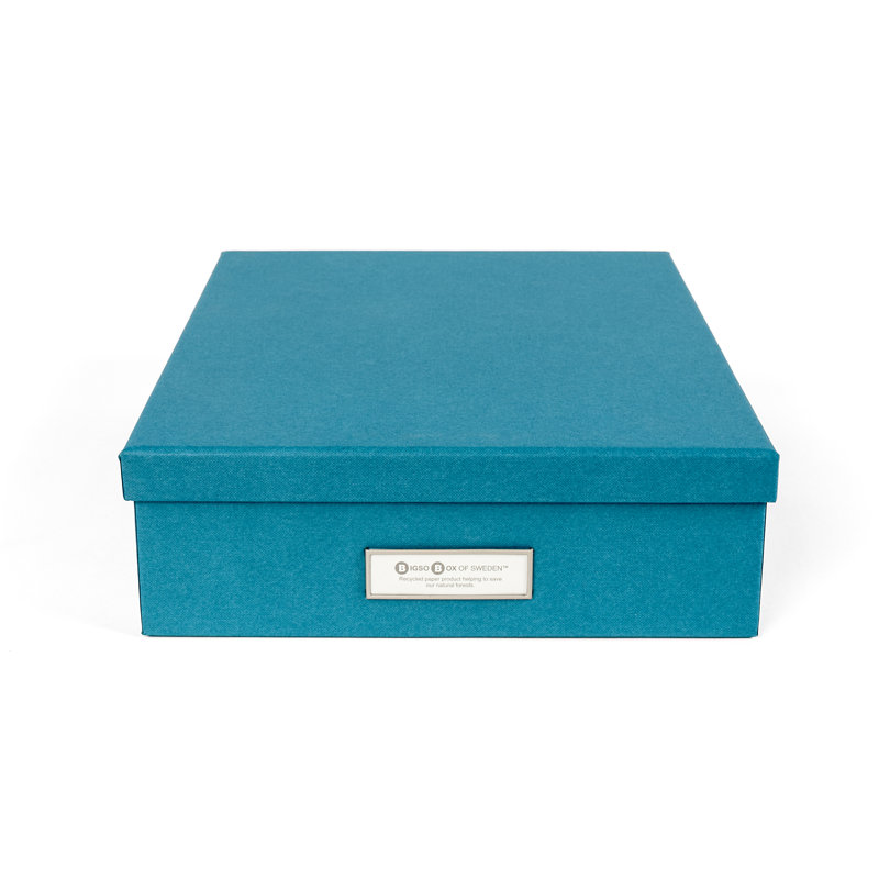Bigso Oskar Fiberboard Label Frame Document Letter Box, Turquoise