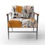 Fauteuil d'appoint rétro en terre cuite avec fleurs sauvages et illustration XX-112889630