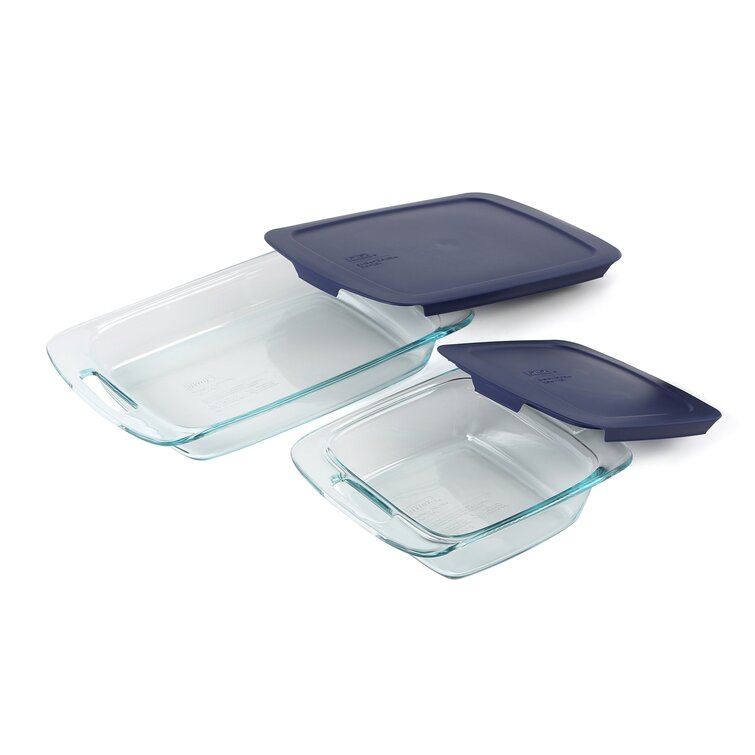 Glass Baking Dishes with Lids, 8 Pieces Rectangular Glass Baking