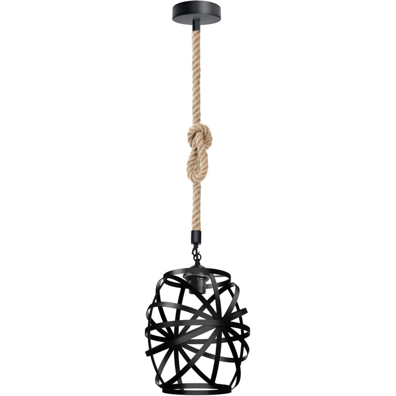 Deleesa 1 - Light Caged Pendant, Black, No