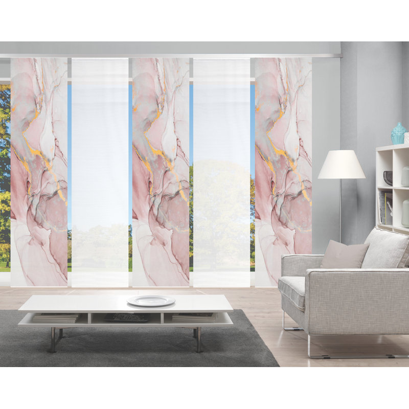 Pelkey Semi Sheer Curtain Panel Pair, Pink