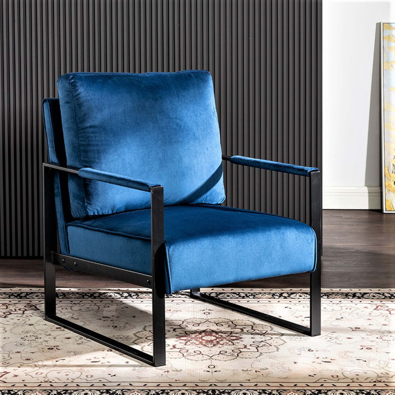 Fauteuil d'appoint classique Mid-Century moderne, Bleu