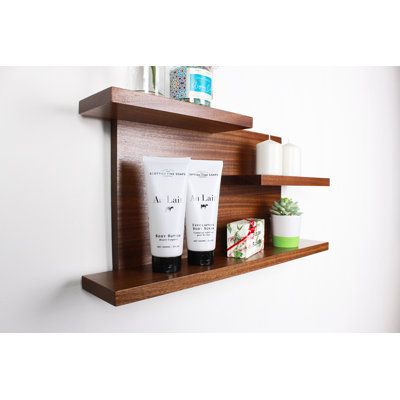 3 Piece Solid Wood Floating Shelf