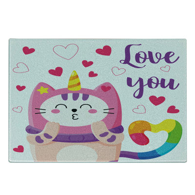East Urban Home Glass Cat Cutting Board